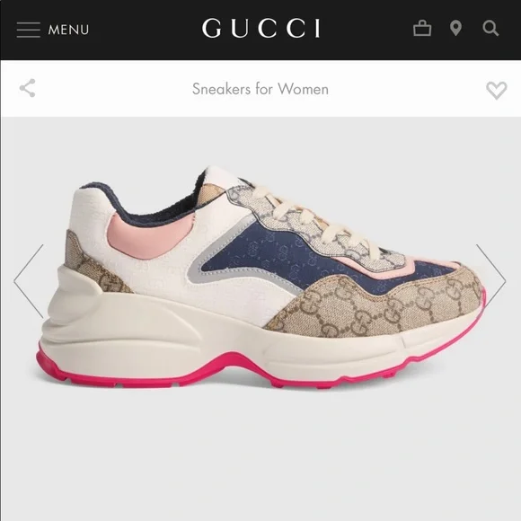 Gucci | Shoes | Pink Gg Rhyton Sneakers Used Great Condition  display picture 2